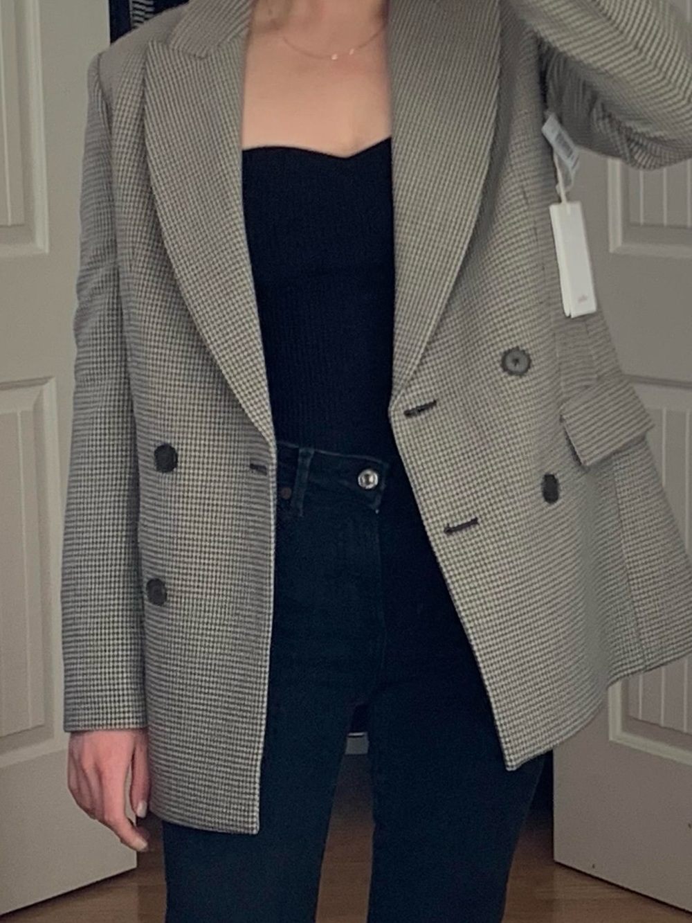 Wilfred by Aritzia - Margaux Gingham Double-Breasted Blazer